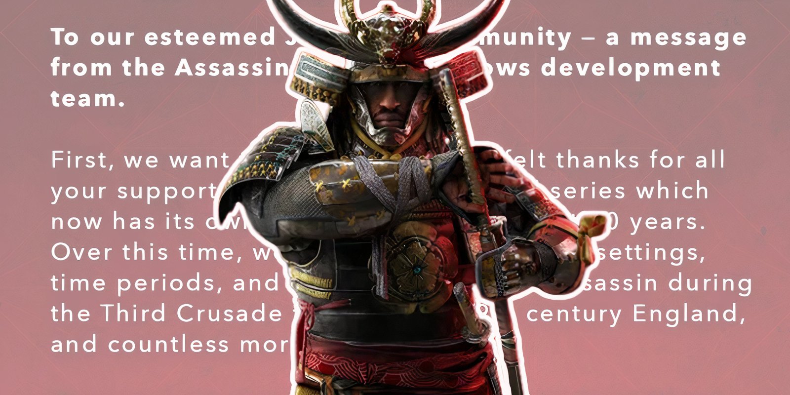 Yasuke in front of Ubisoft's Assassin's Creed statement