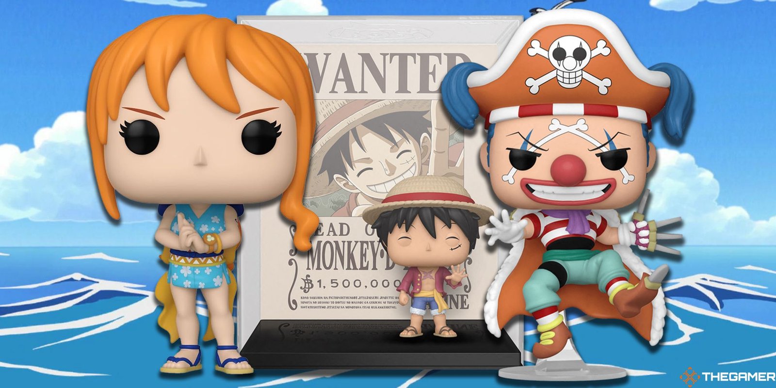 one piece funko pops on the sea