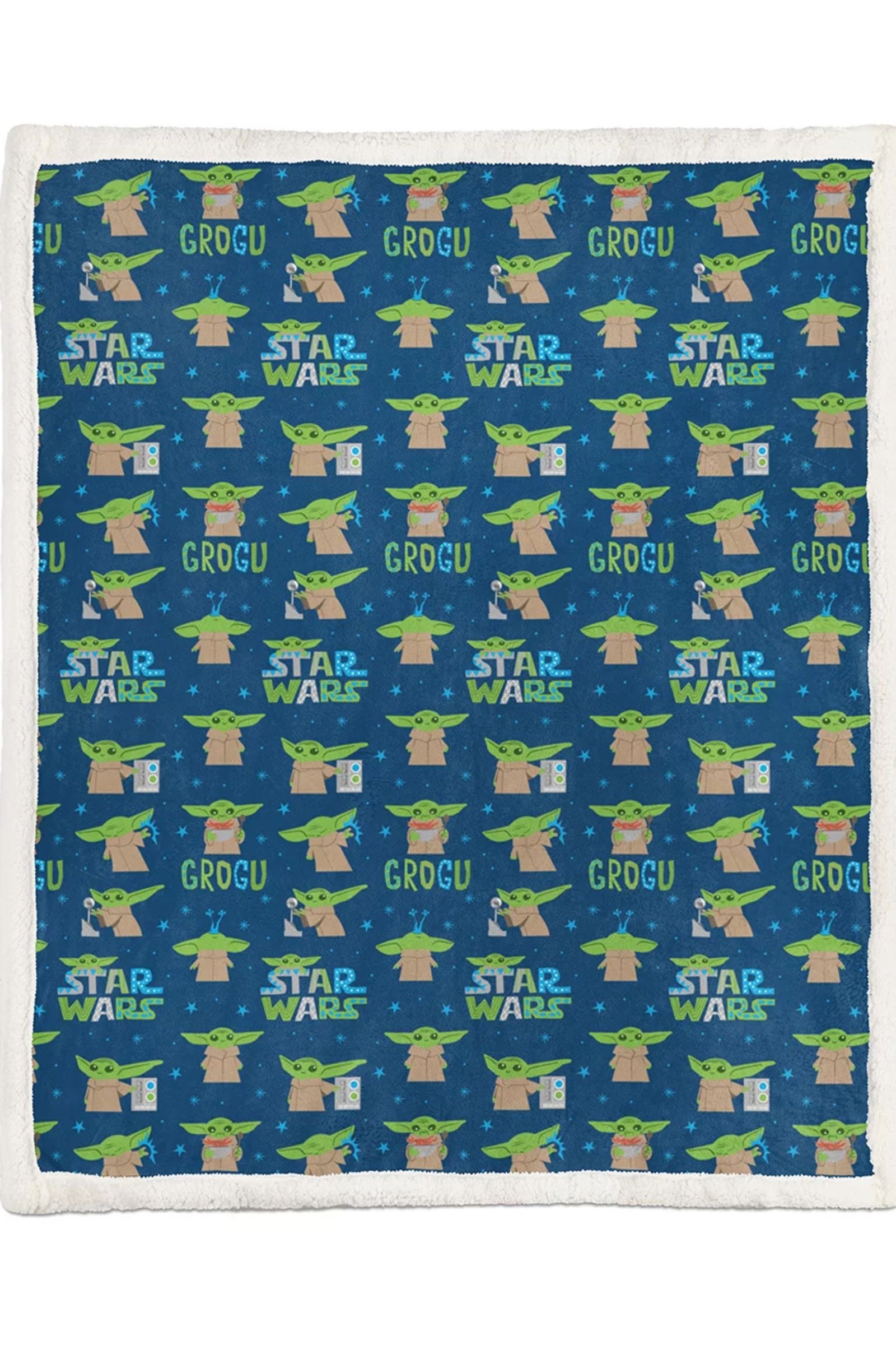 Star Wars Grogu Sherpa Back Throw Blanket