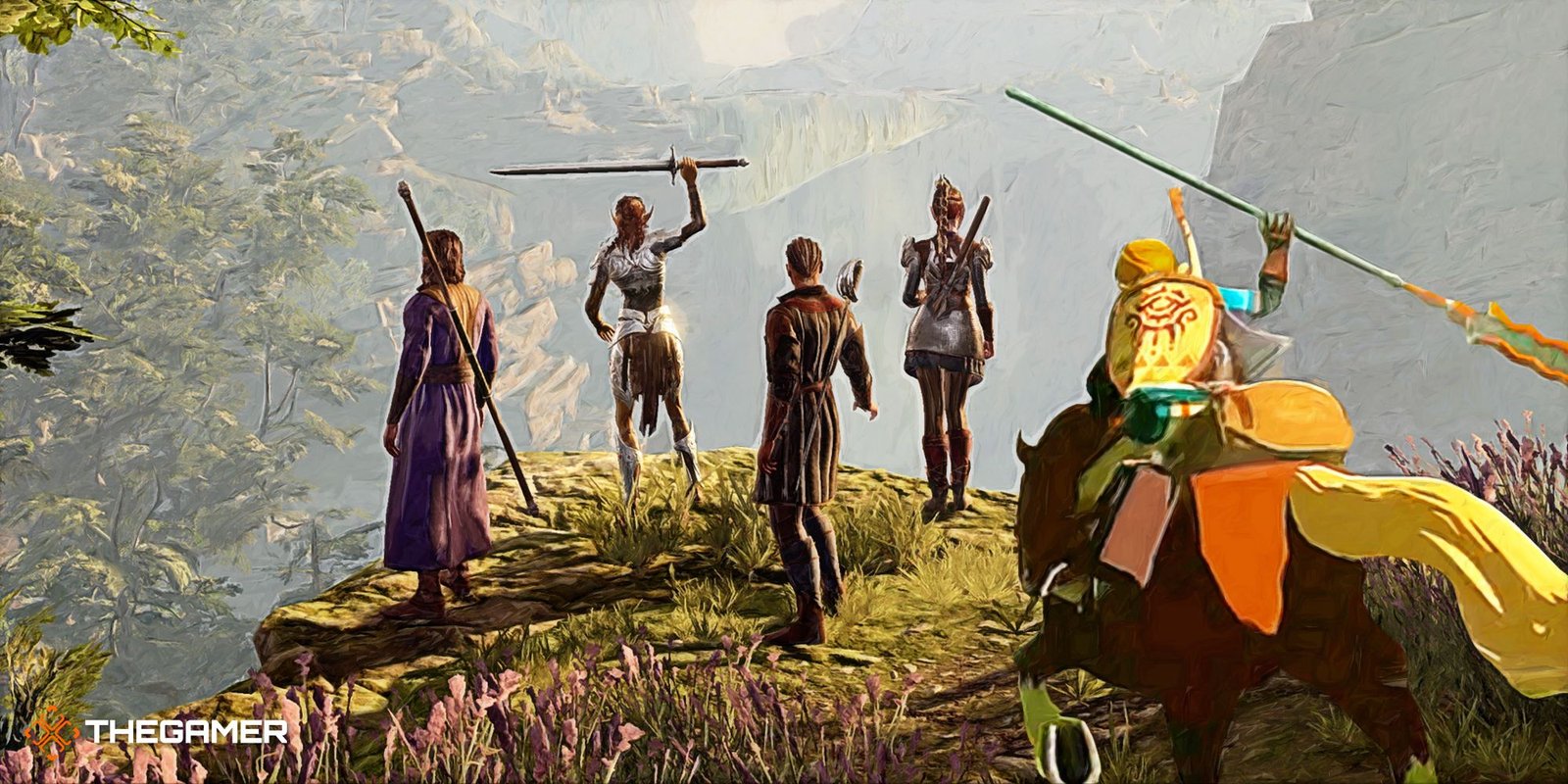 Baldur's Gate 3 party plus Link