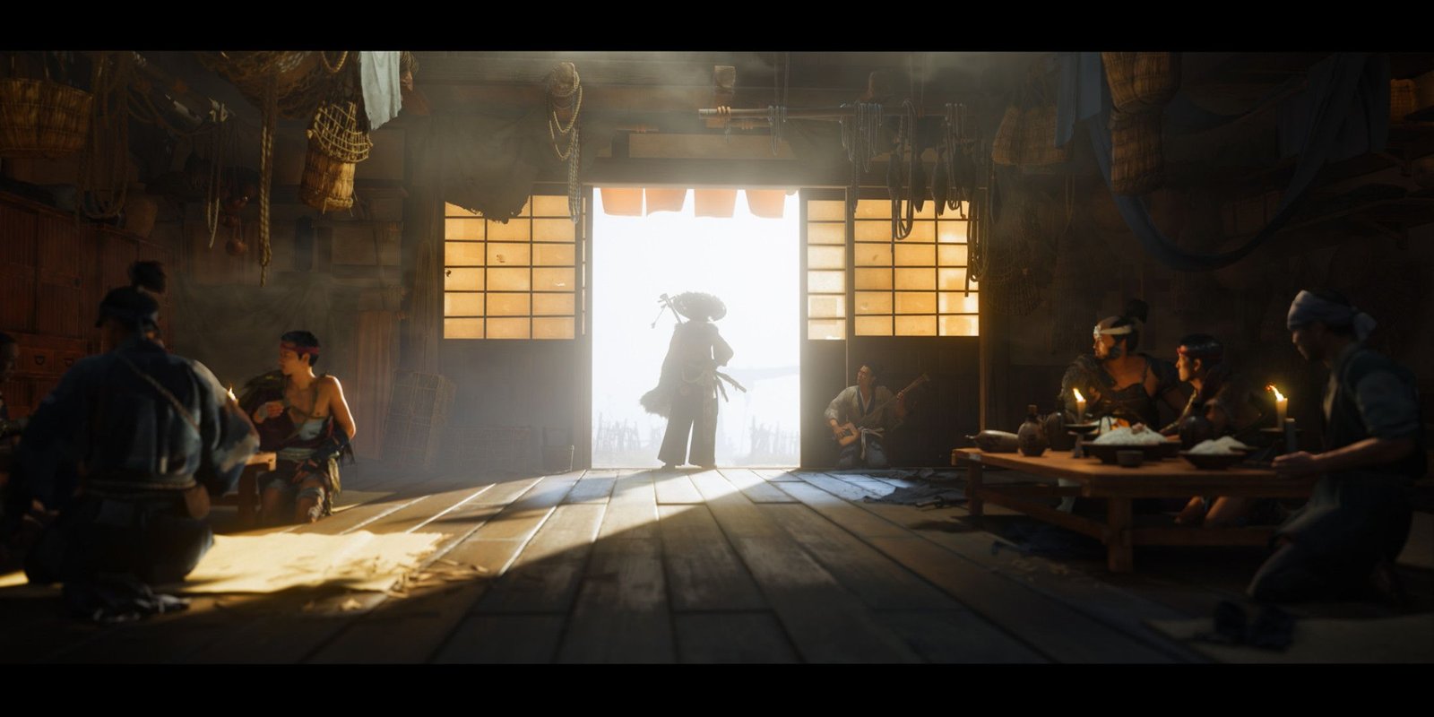 Ghost of Yotei Atsu entering a house