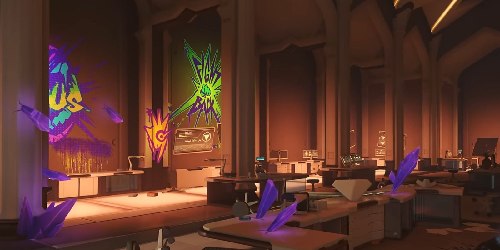graffiti on the wall of the oasis spawn from overwatch 2