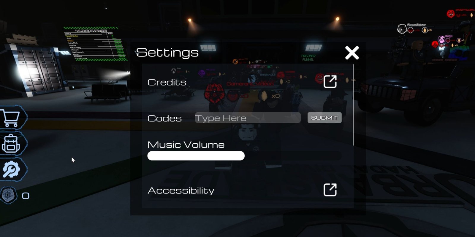 Pressure the codes tab