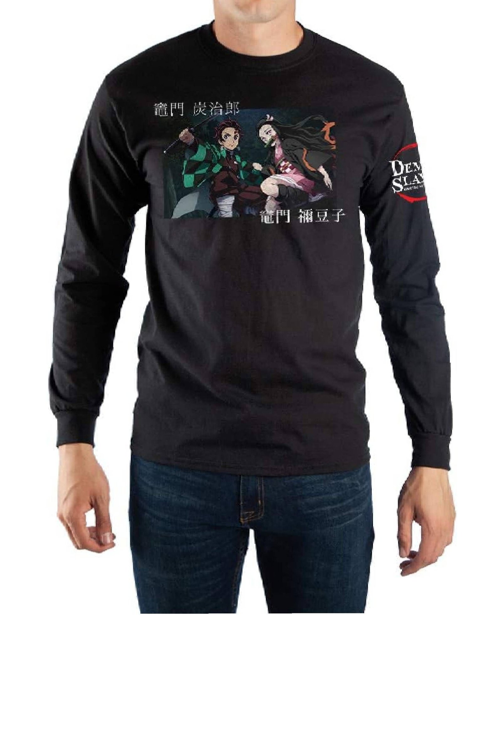 Demon Slayer Anime Cartoon Black Long Sleeve Shirt