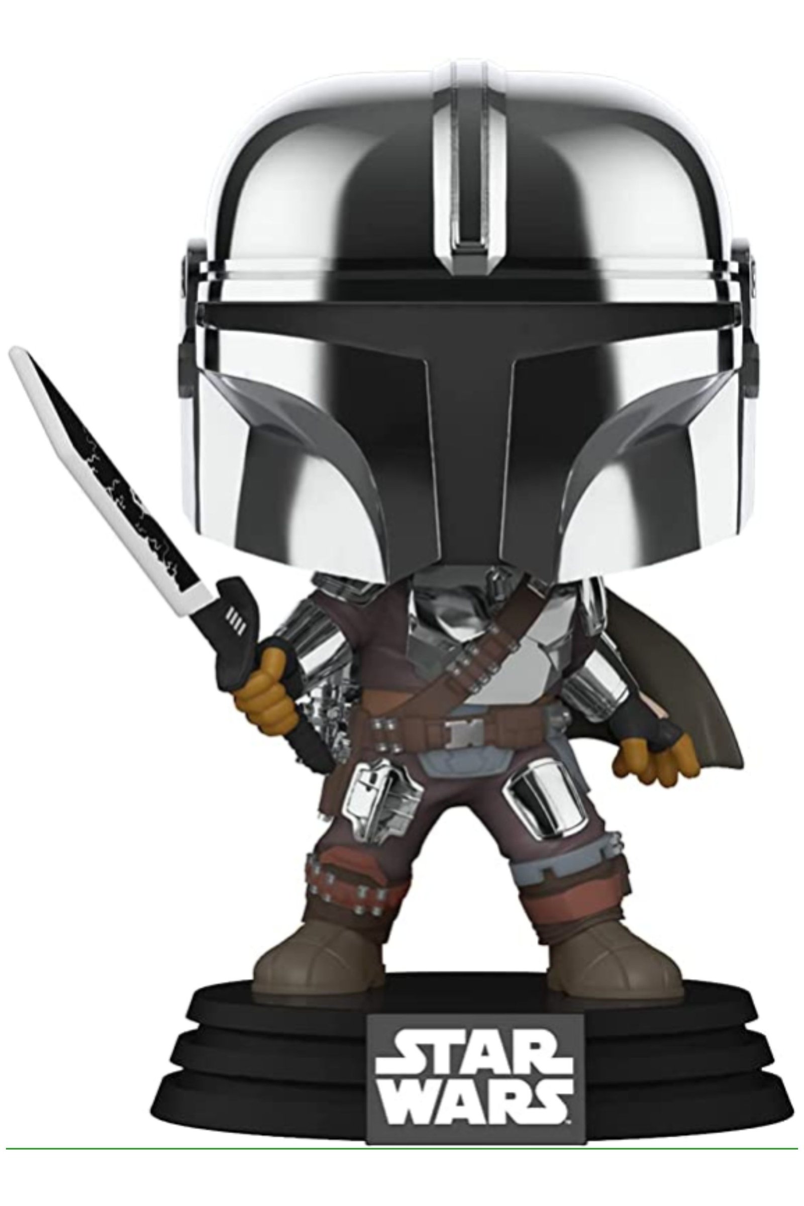 the mandalorian funko pop holding the darksaber