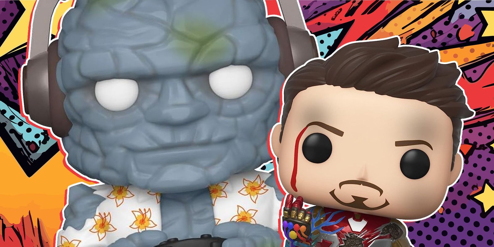 korg and iron man funko pops