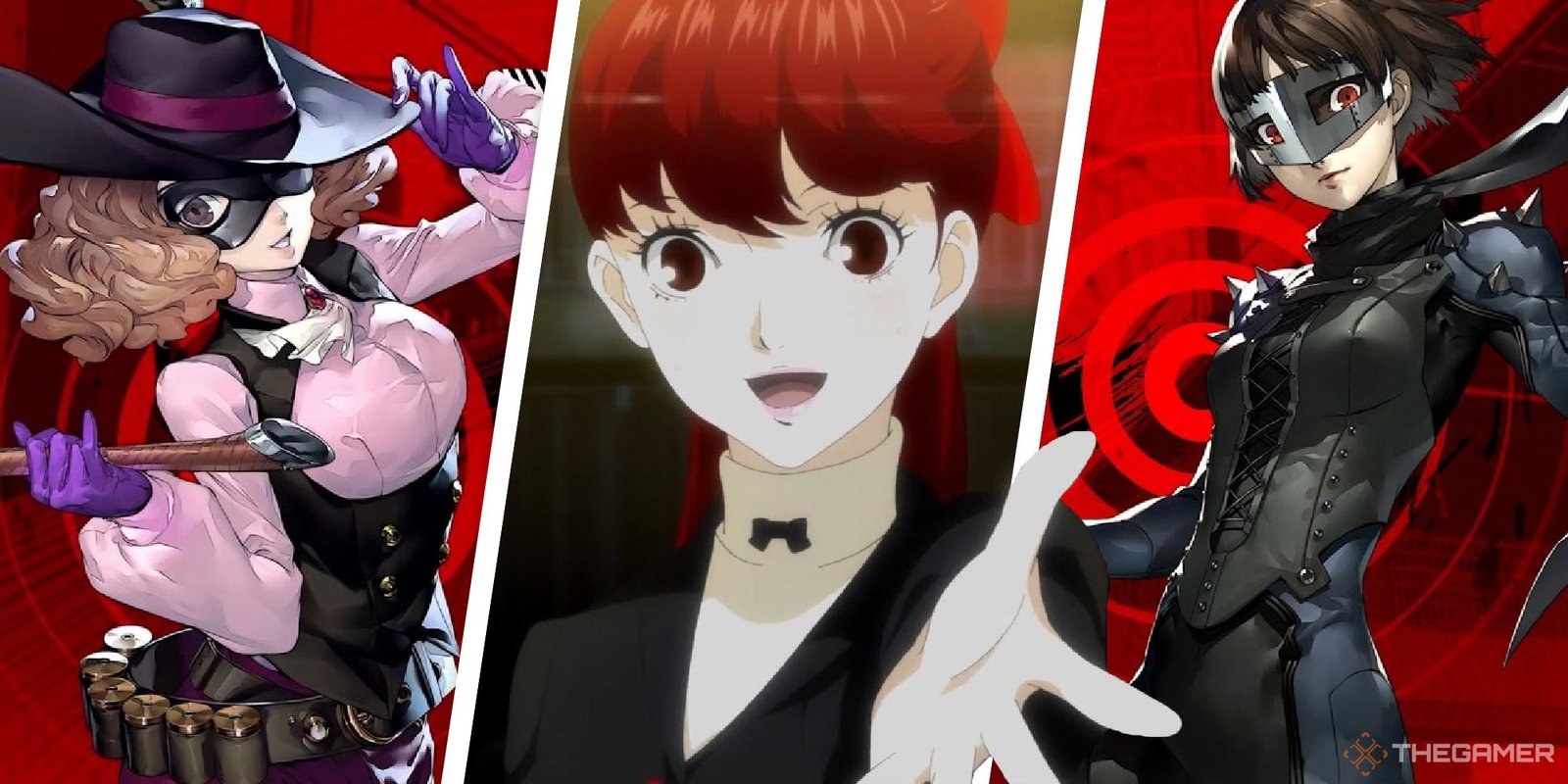 Persona 5 split image of Haru, Kasumi, and Mokoto