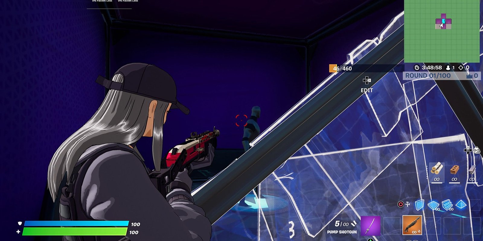Fortnite creative mode edit course and aim trainer.