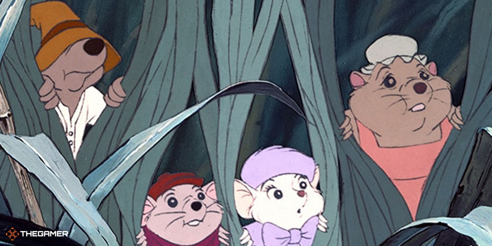 The Rescuers peer through grass