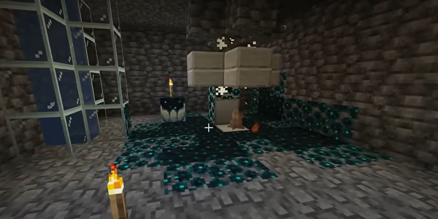 Minecraft Sculk Farm With Dripstone Killing Mobs Underground