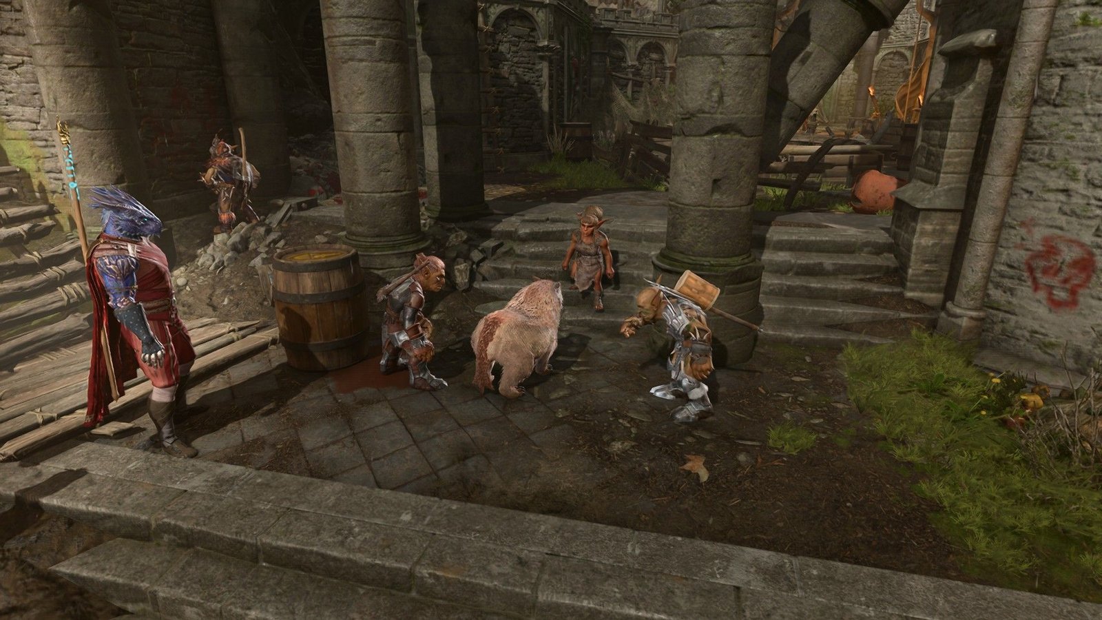 The Chicken Chaser goblins and the owlbear cub in Baldur's gate 3