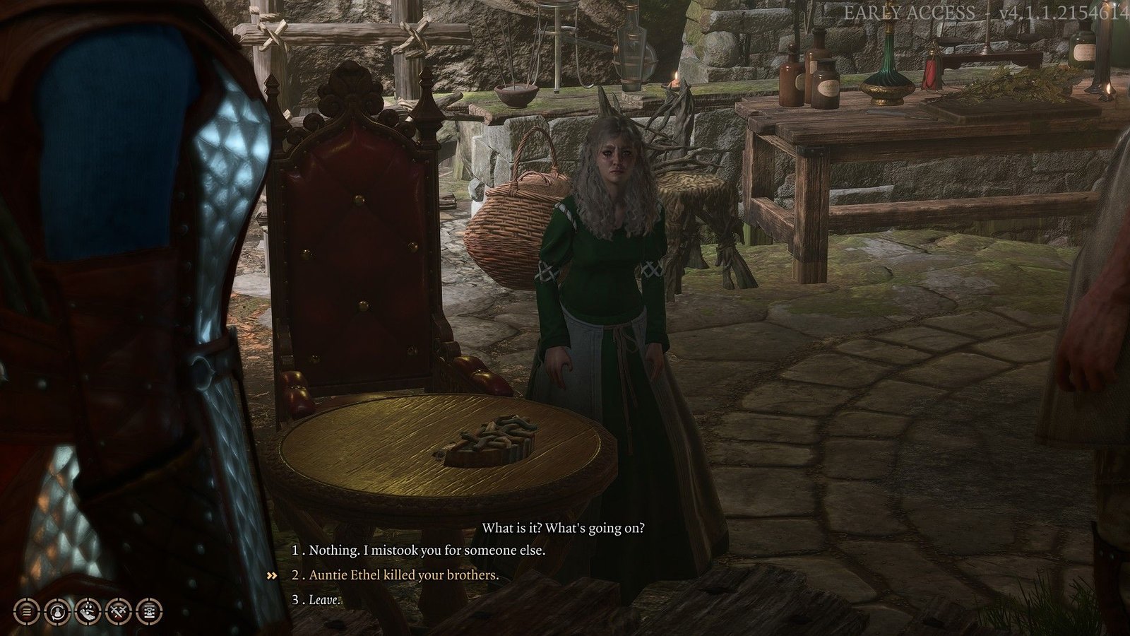 Baldur's Gate 3: Mayrina in Auntie Ethel's Teahouse