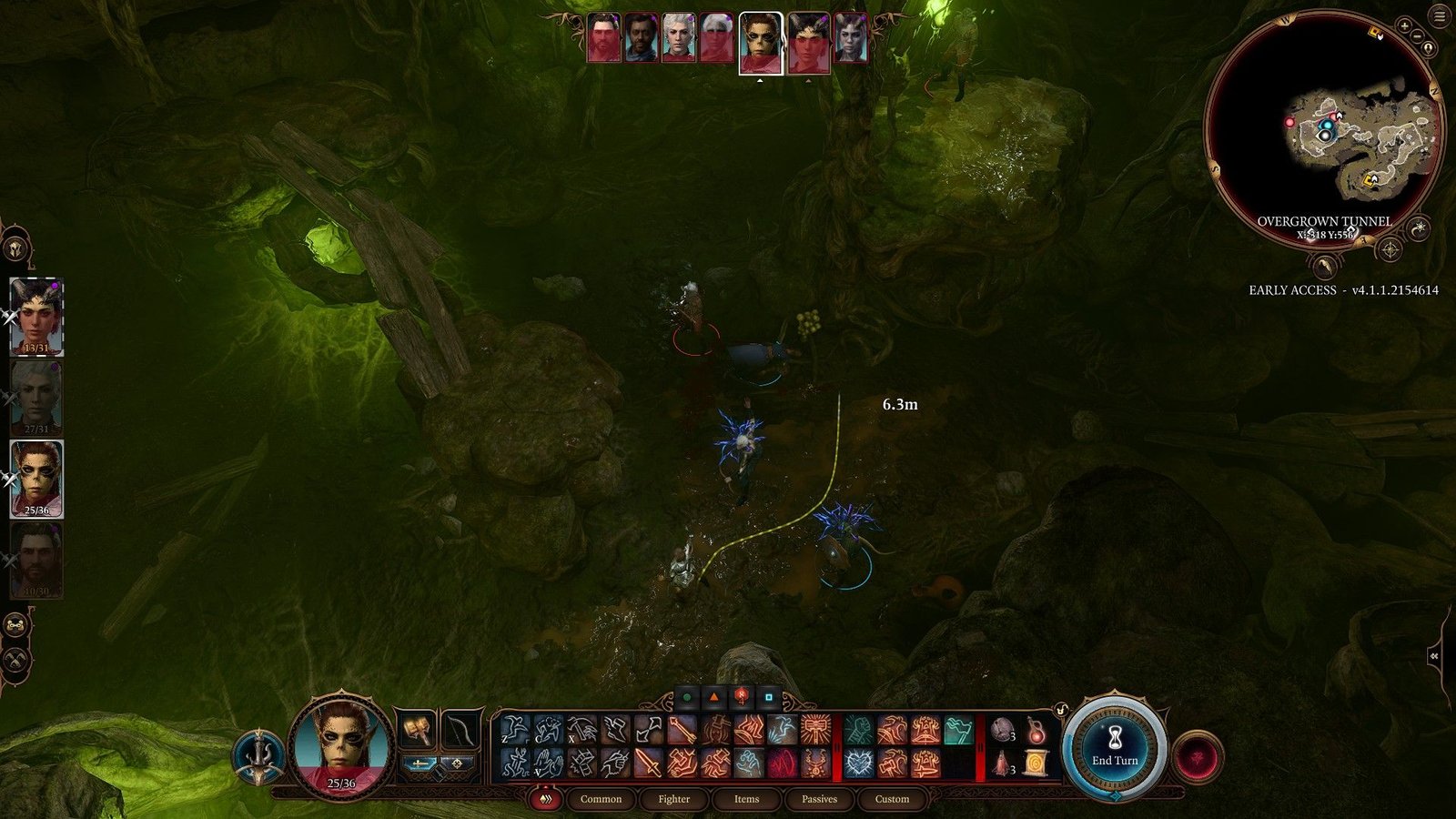 Baldur's Gate 3: Party In Combat With Masked Dummies In Hag's Lair