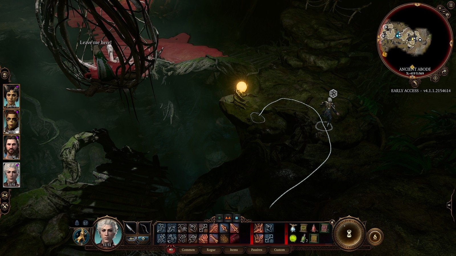 Baldur's Gate 3: Astarion Sneaking Through Auntie Ethel's Lair
