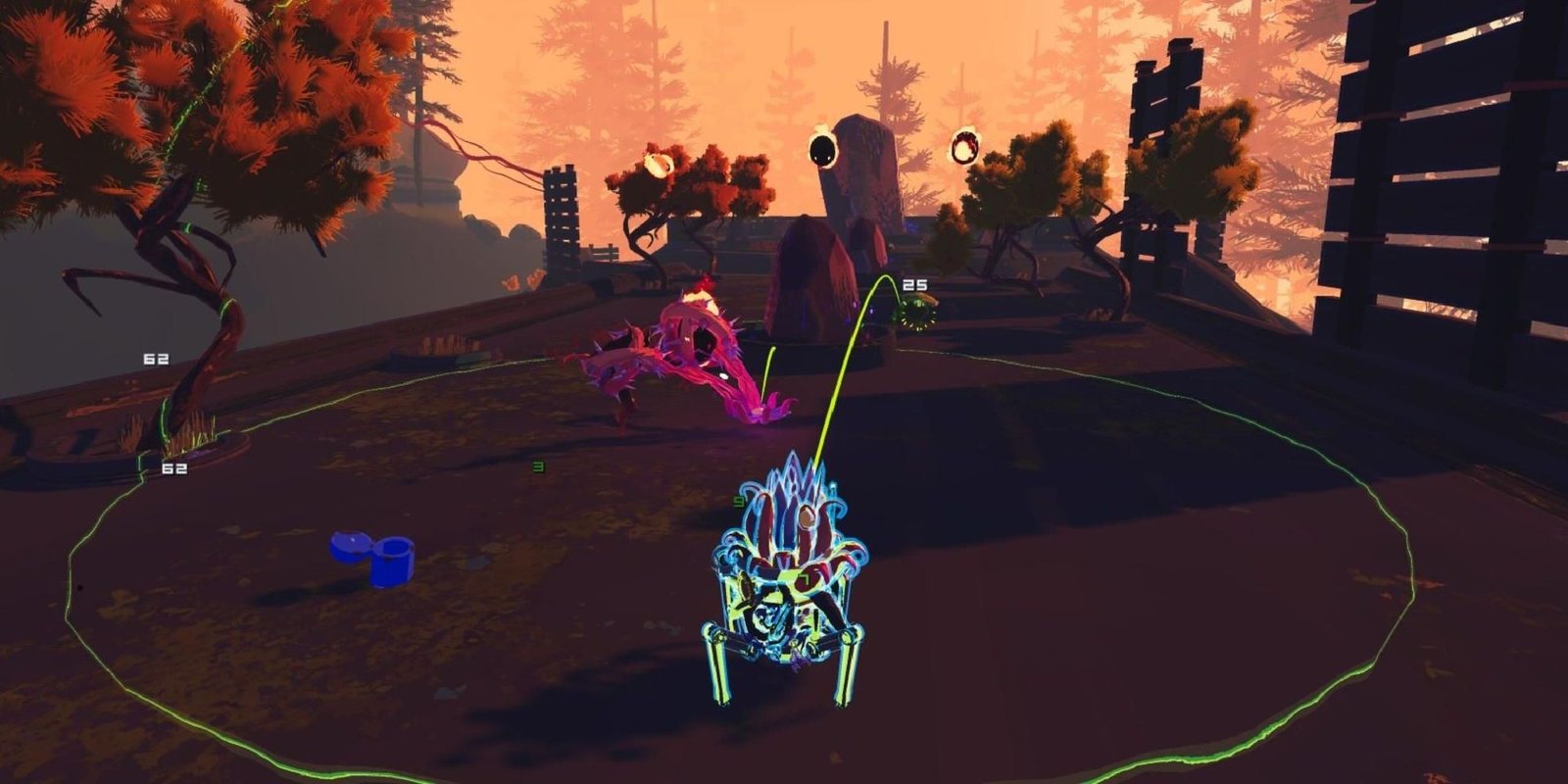 rex standing in healing circle looking towards wisps