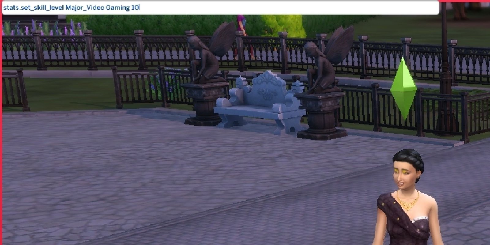 sims 4 video gaming cheat entered into command bar