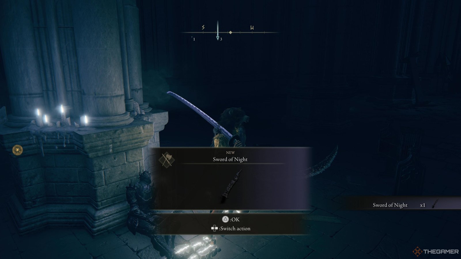 Elden Ring getting the sword of night from Jolan's corpse
