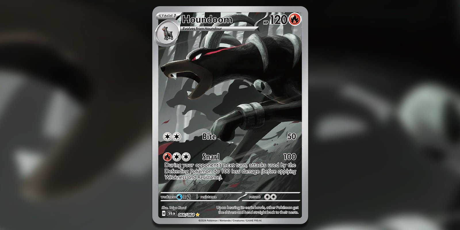 Full art card of Houndoom from the Pokemon TCG.