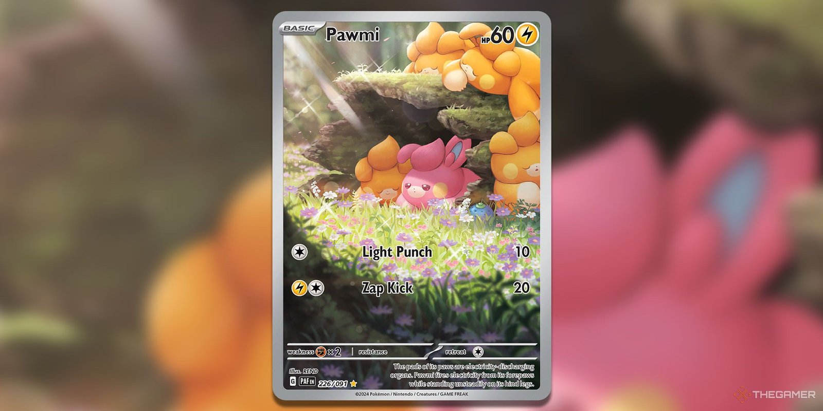 Pawmi full art Pokemon TCG card.