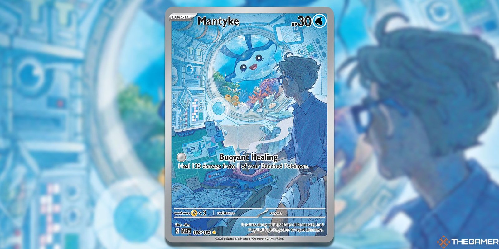 Full art Mantyke pokemon tcg card.