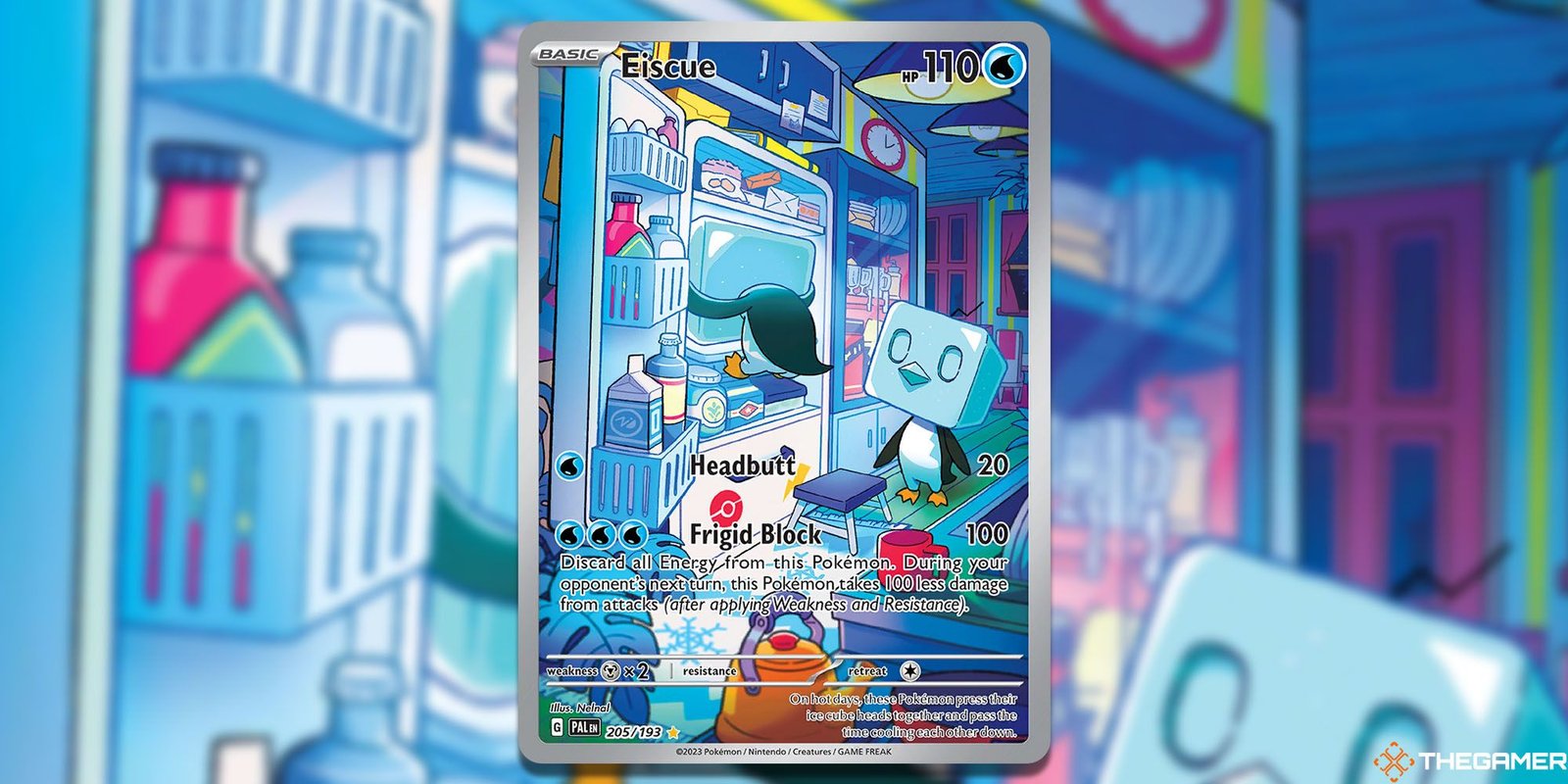 Eiscue full art Pokemon TCG card.