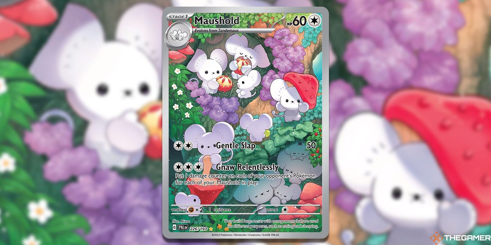 Maushold full art Pokemon TCG card.