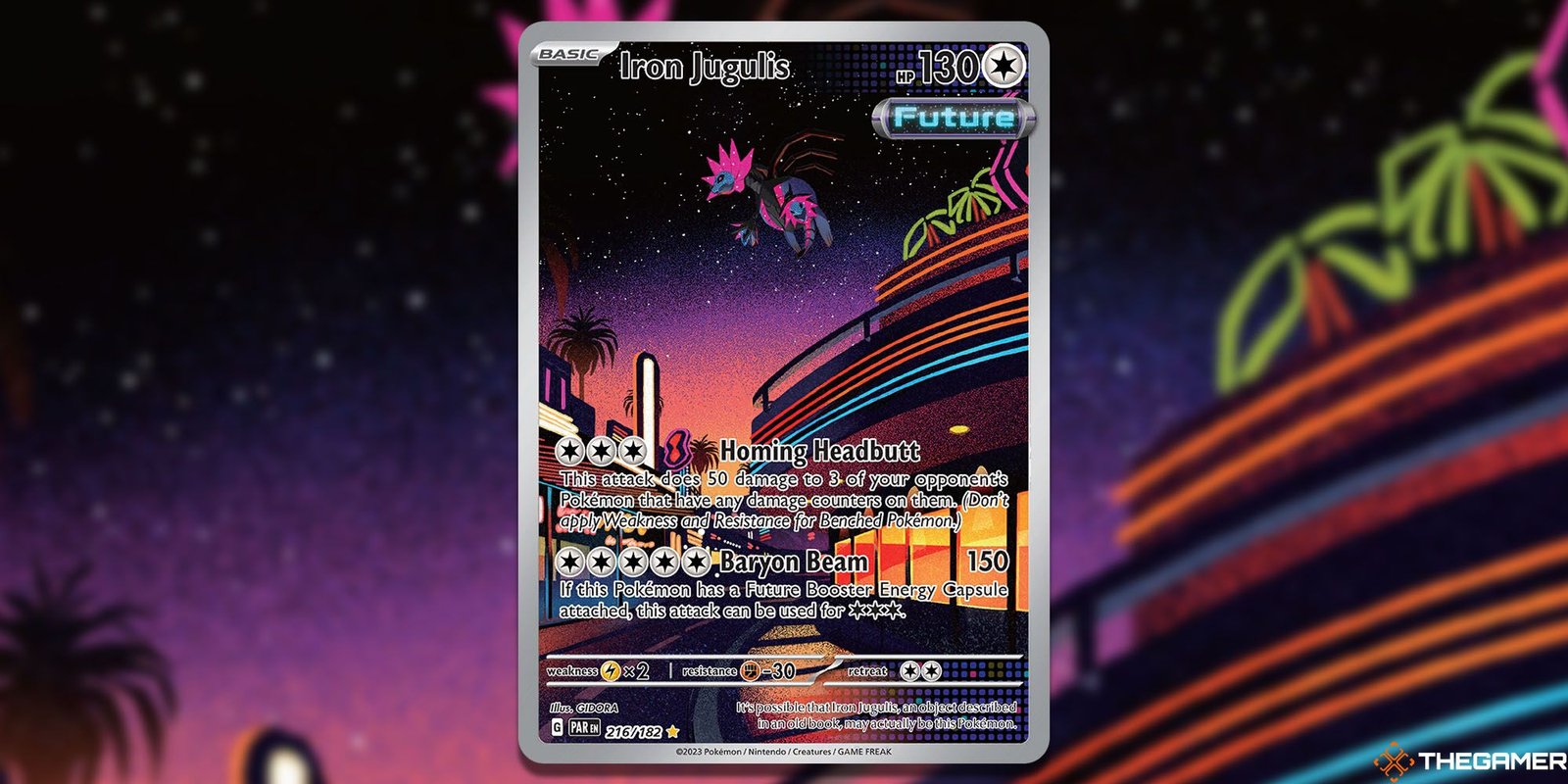 Iron Jugulis full art pokemon tcg card.
