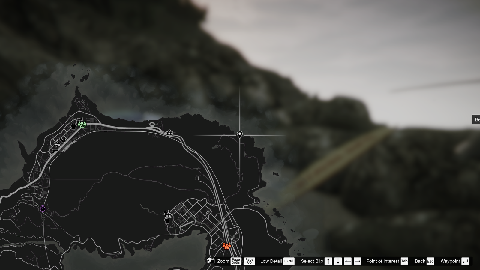 a screenshot of the in-game map showing the exact location of the surer cove