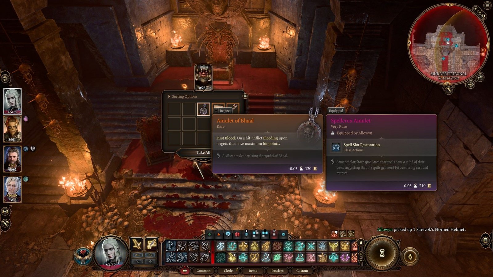 Player Loots Amulet Of Bhaal From Sarevok's Body At Murder Tribunal