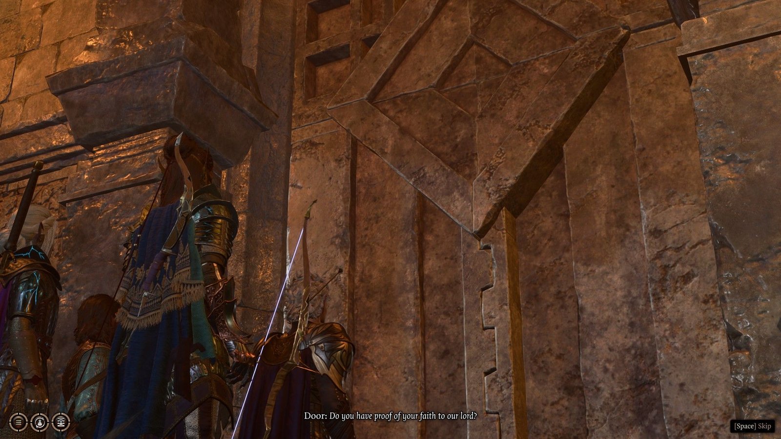 Door In Undercity Ruins Asks Astarion For Proof Of Commitment To Lord Bhaal Bhaal's Amulet