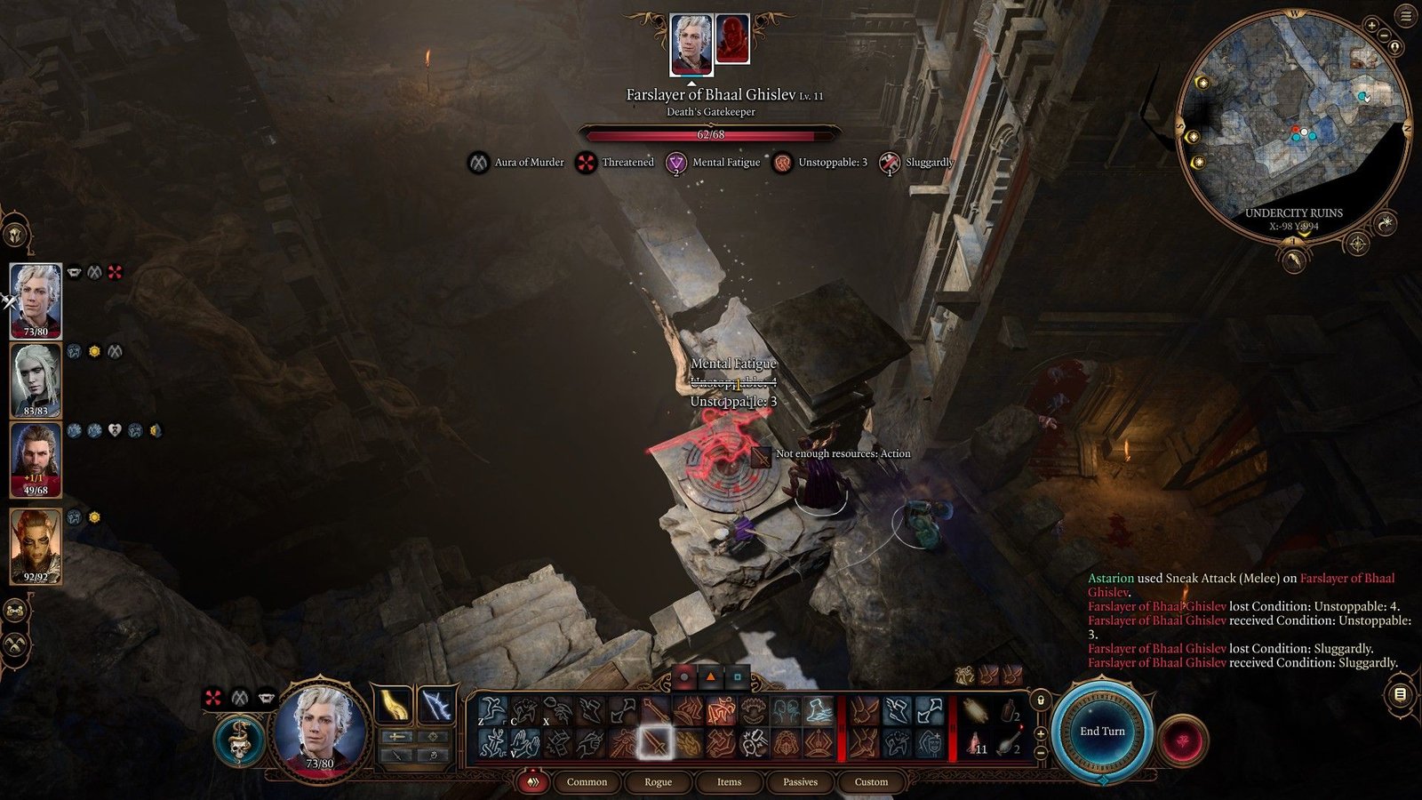 Astarion, Gale, and Player Sneak Up On Farslayer Gislev From Behind On Pillar