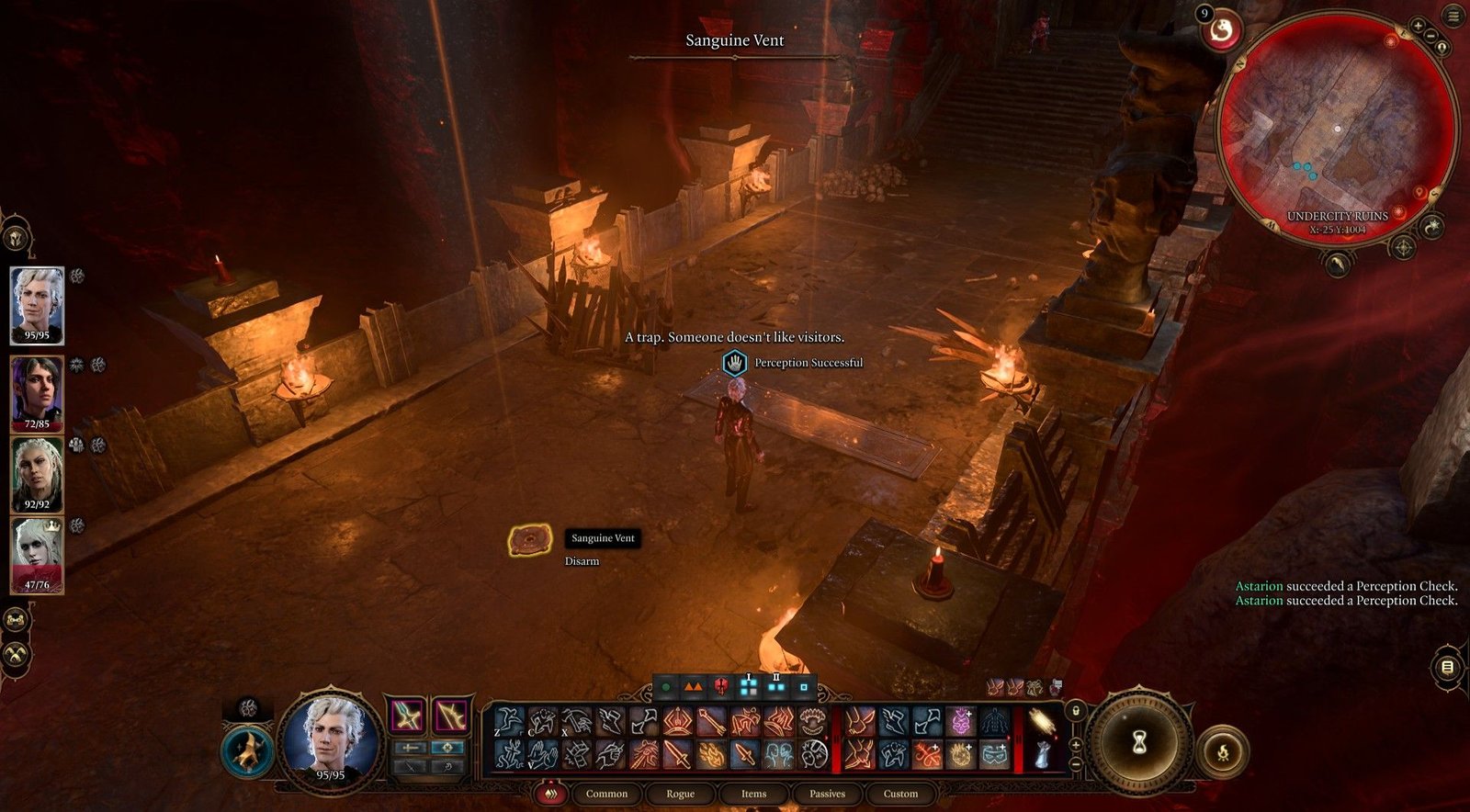 Astarion finds several traps in front of the Temple of Bhaal in Baldur's Gate 3