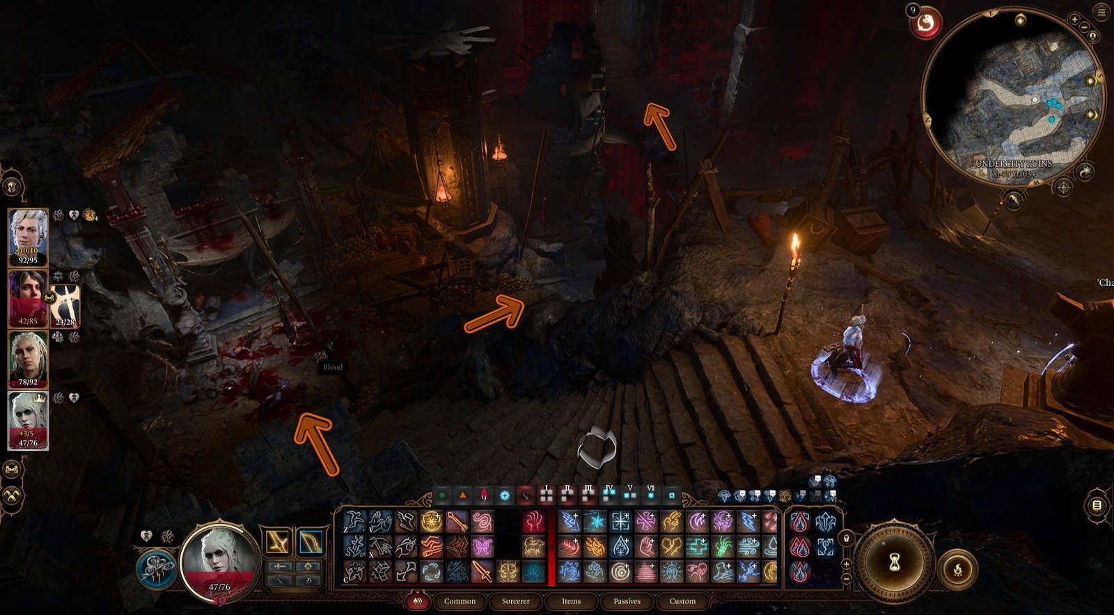 Arrows lead Dark Urge past Dribble's Head Body trap to Bhaal's Temple in Baldur's Gate 3