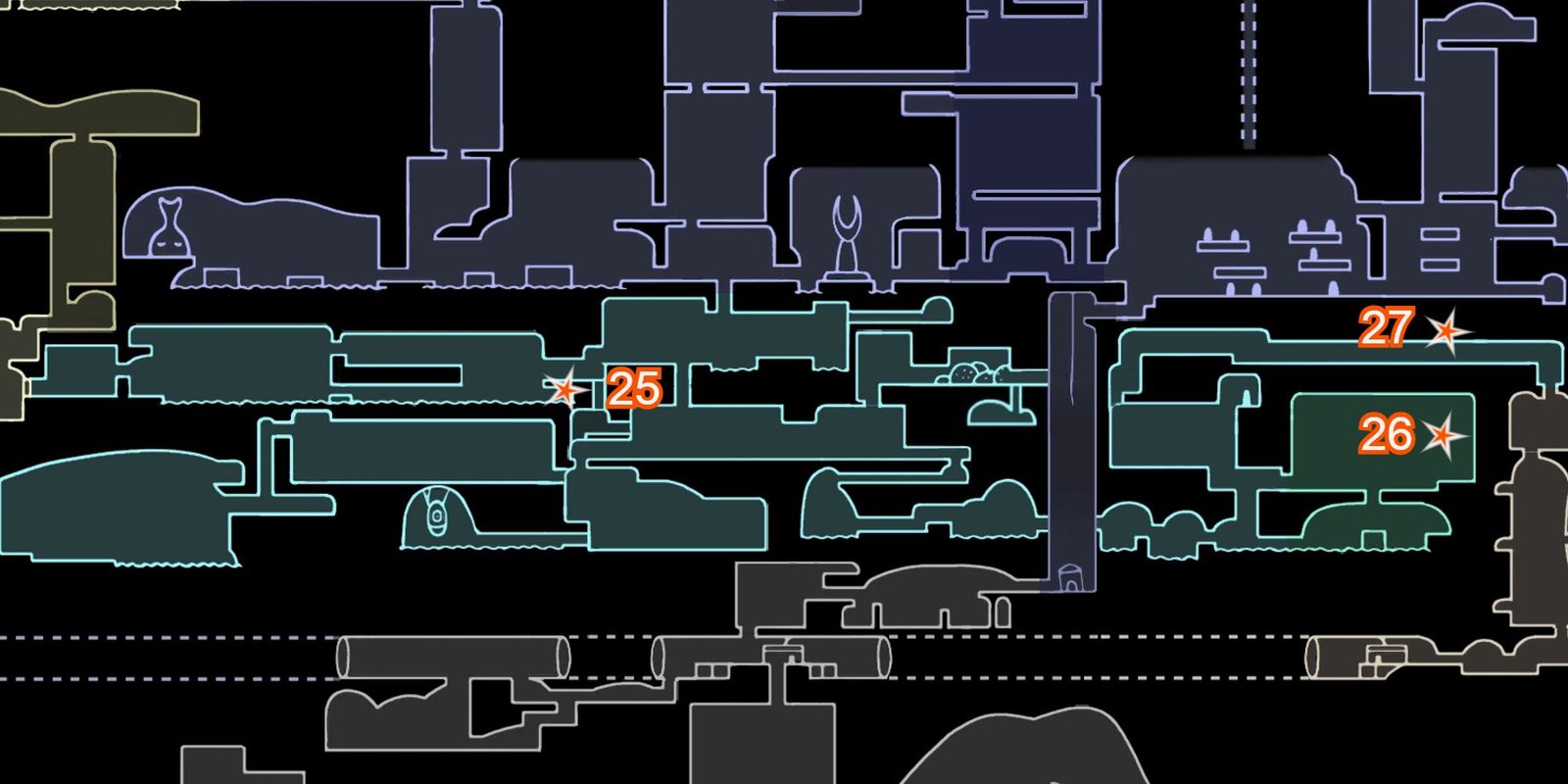 royal waterways grub locations on hollow knight map image