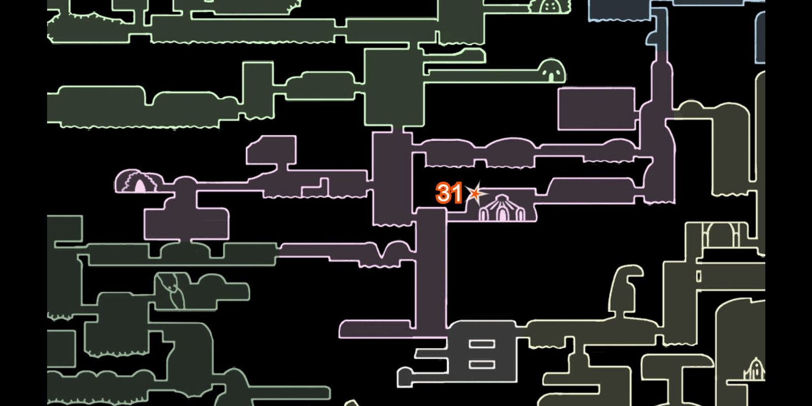 fog canyon grub location on hollow knight map image