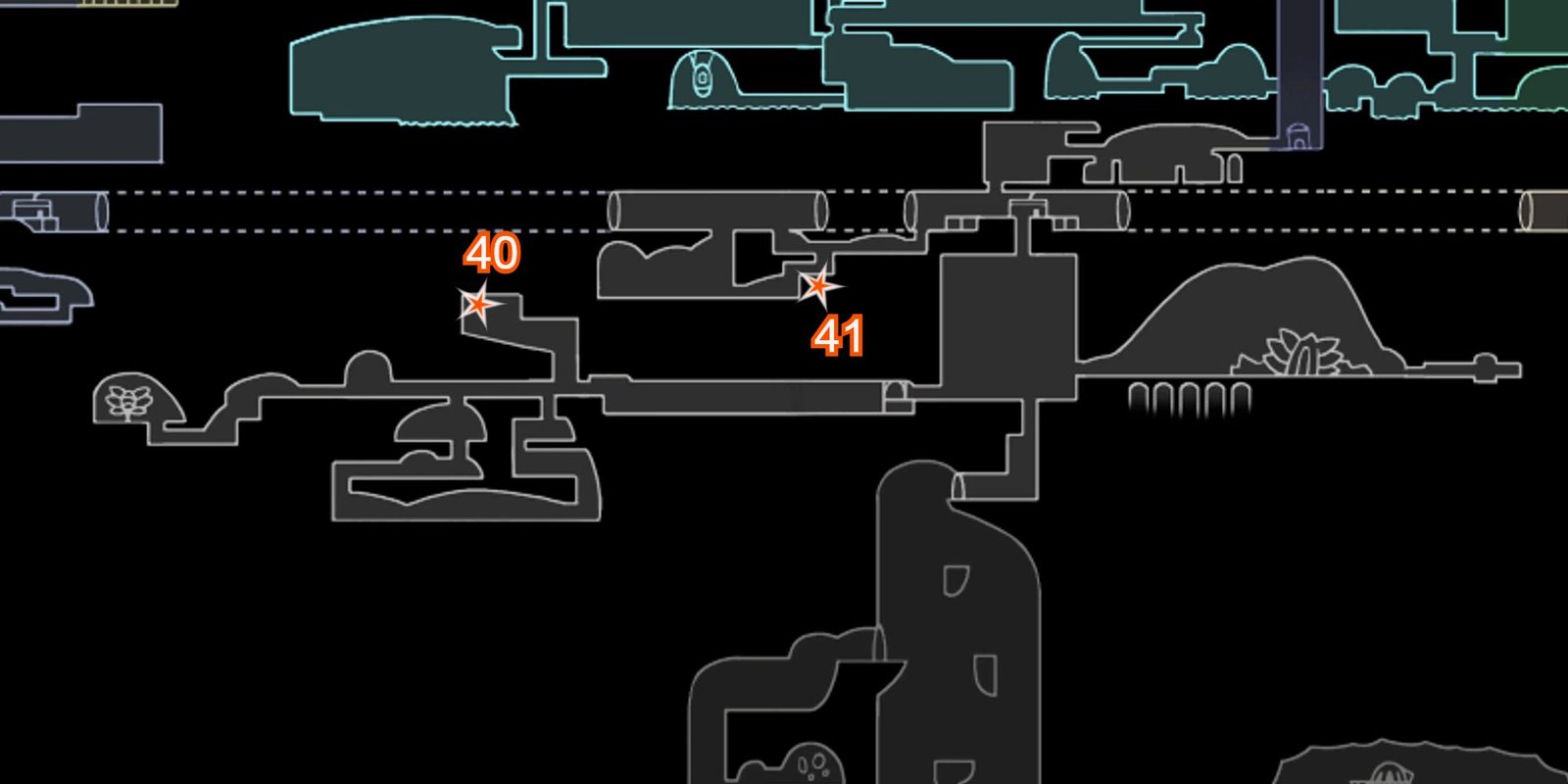 ancient basin grub locations on hollow knight map image