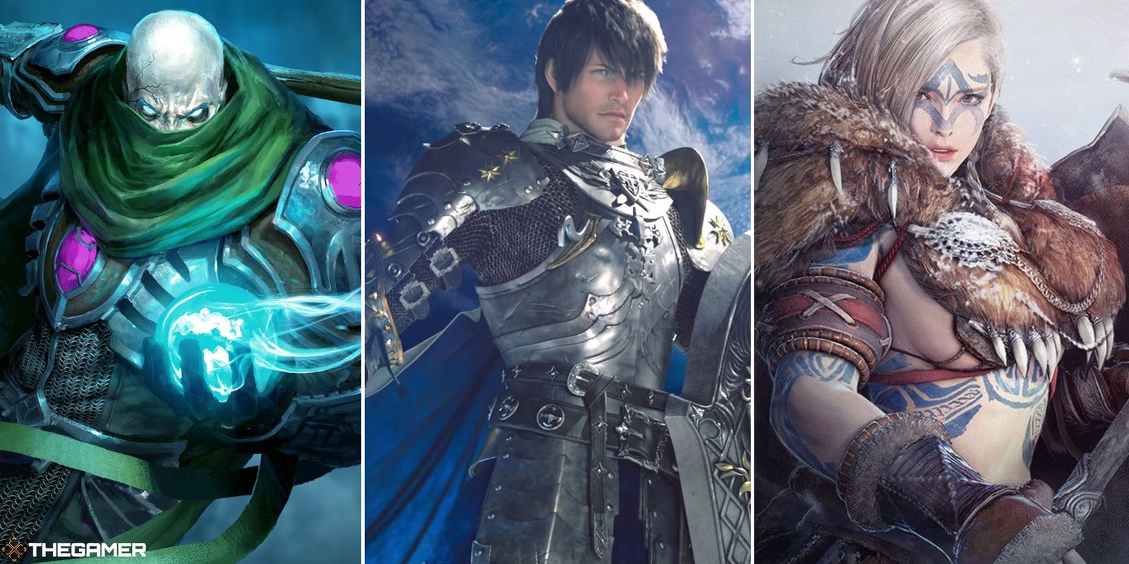runescape, final fantasy 14, and black desert online split image
