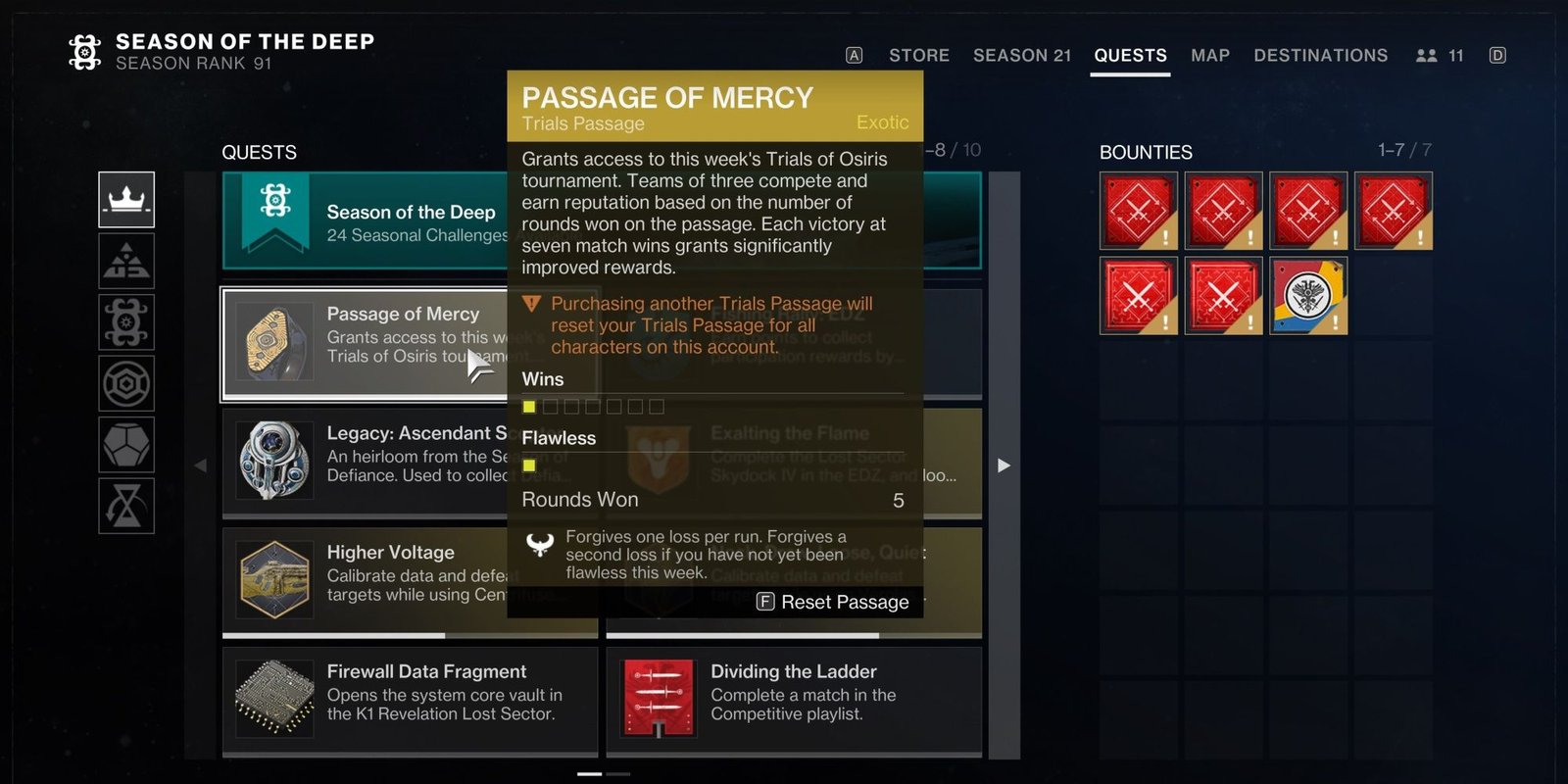 Destiny 2 Season of the Deep Trials Passage