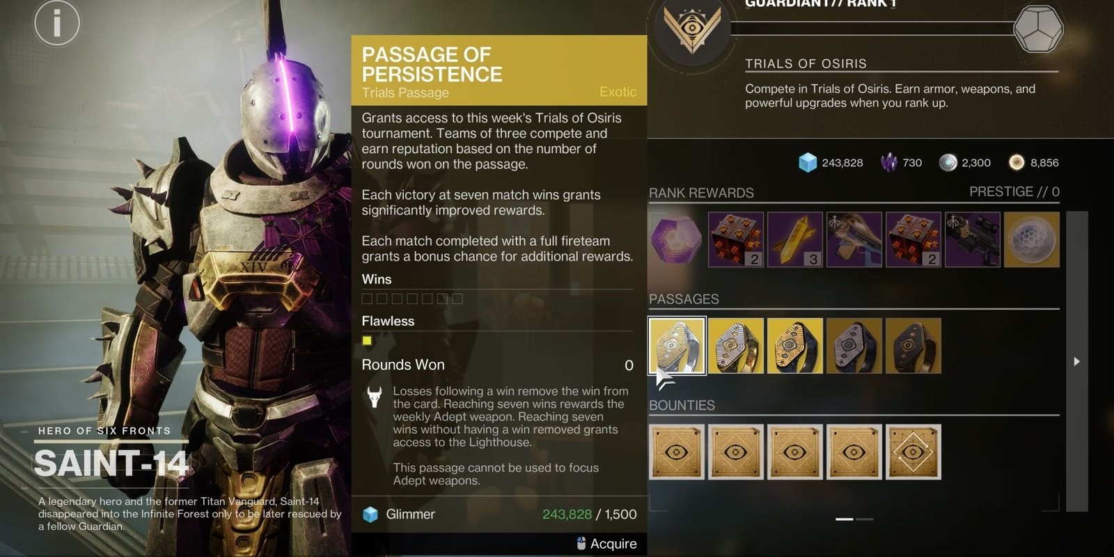 Destiny 2 Passage Of Persistence Description