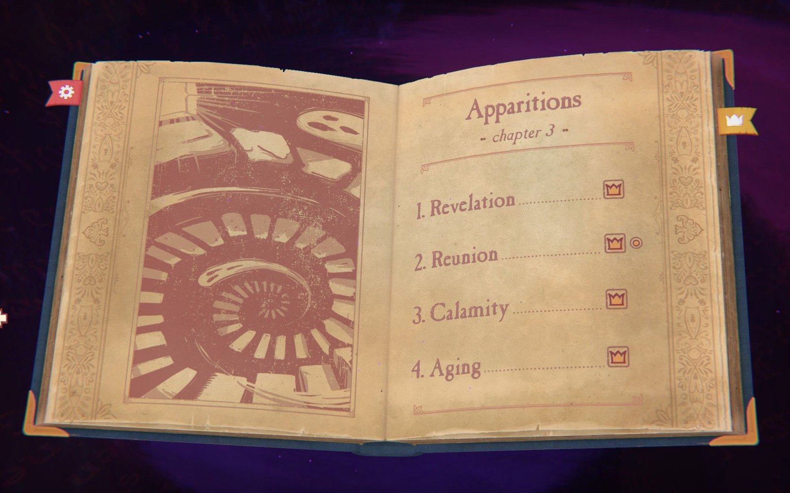 The third chapter of Storyteller with its four chapters listed.
