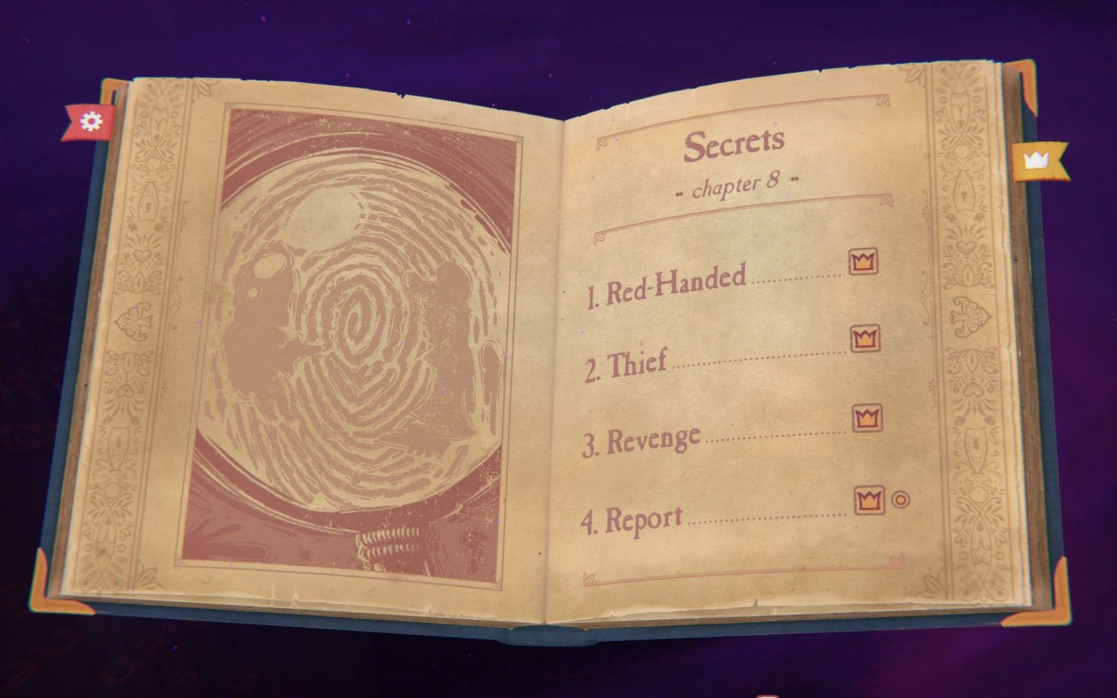 The eighth chapter of Storyteller with its four chapters listed.