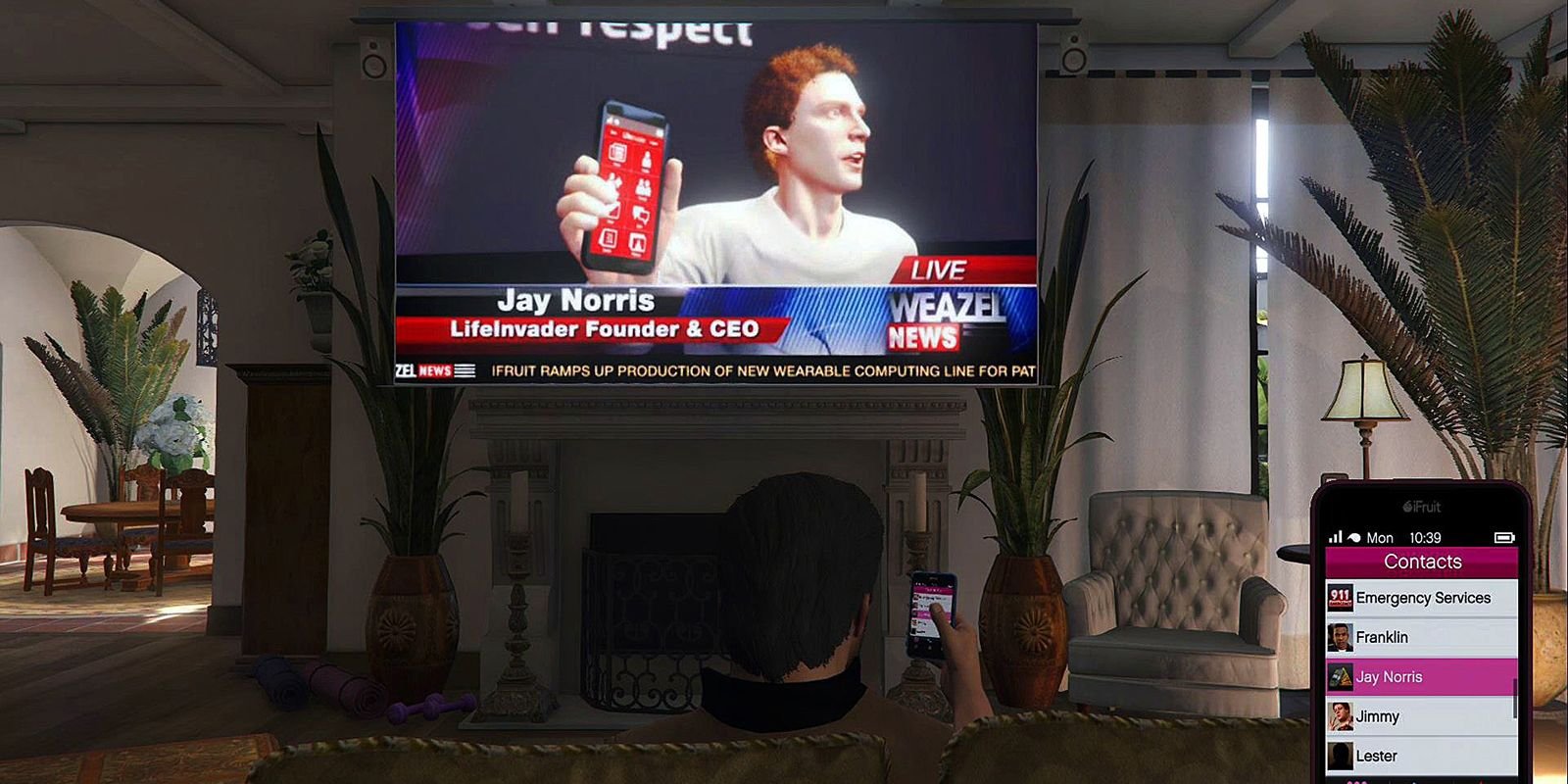 Jay Norris on television in Grand Theft Auto 5
