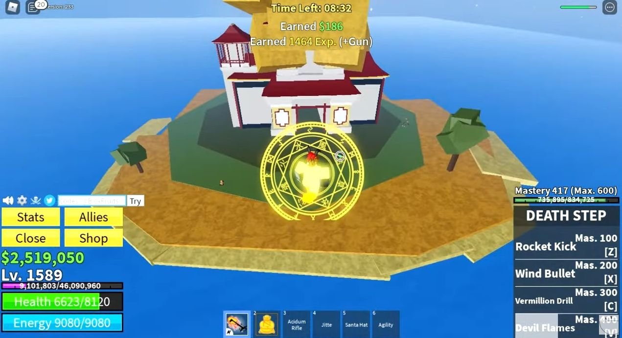 A character in a raid in Blox Fruits