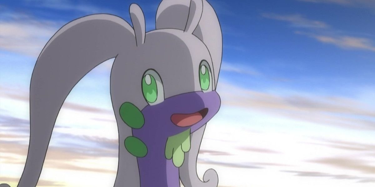 A happy Goodra in the Pokemon anime.