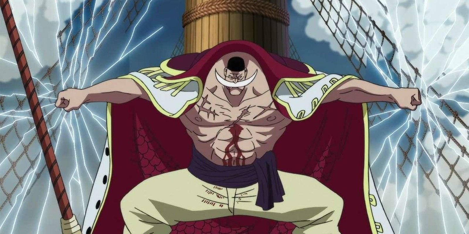 Whitebeard activating his devil fruit in one piece
