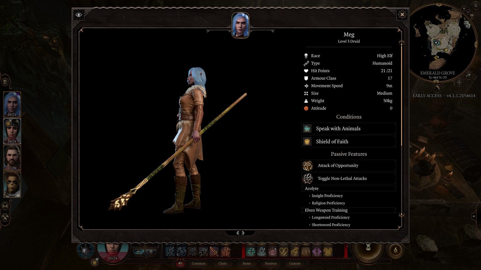 Pale Oak Staff Item Preview Held By Moon Elf Druid
