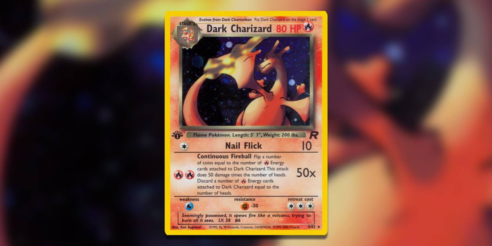 Image of the Pokemon TCG card Dark Charizard by Ken Sugimori.