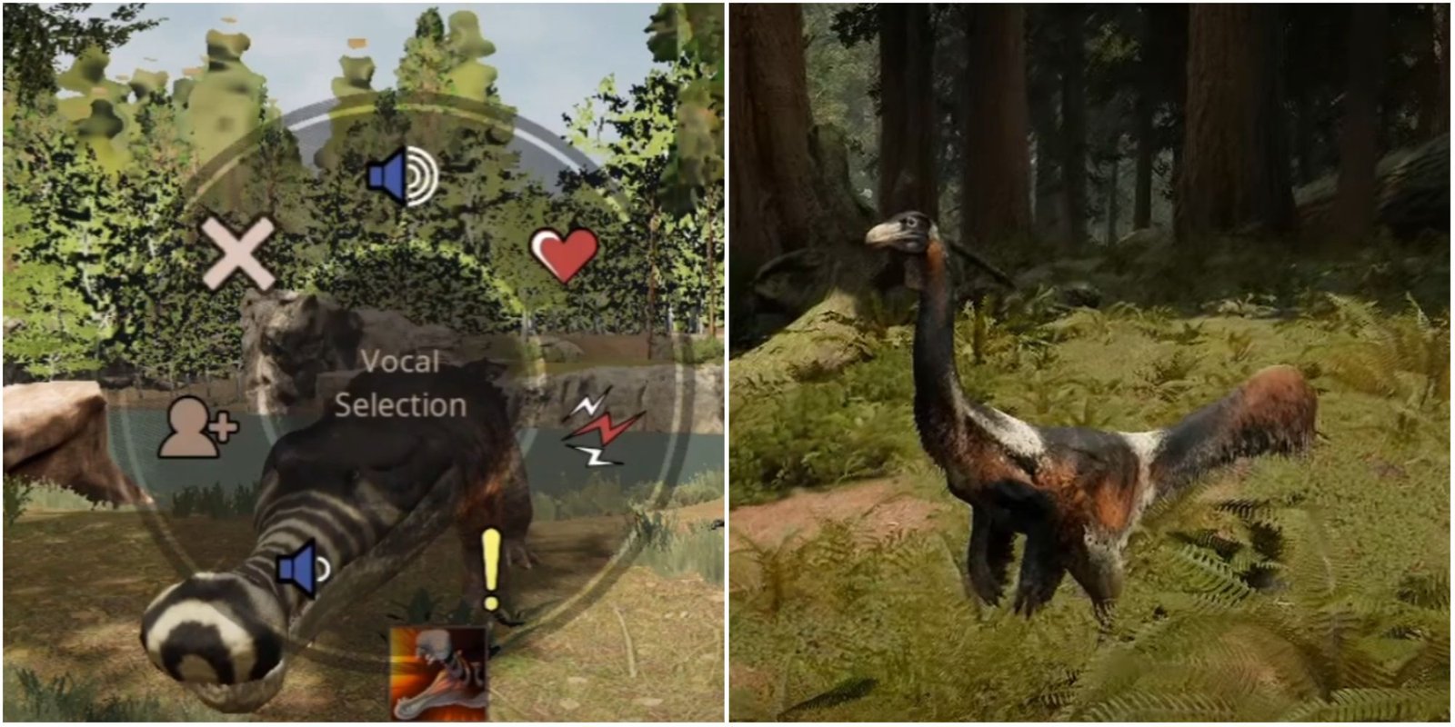 Path Of Titans Audio Wheel And Dinosaur In A Forest