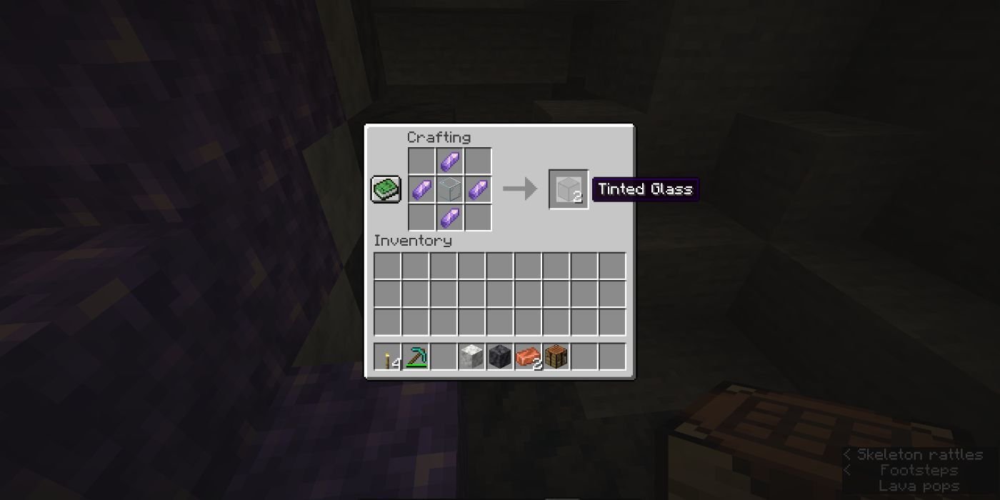 Minecraft Tinted Glass Crafting Recipe