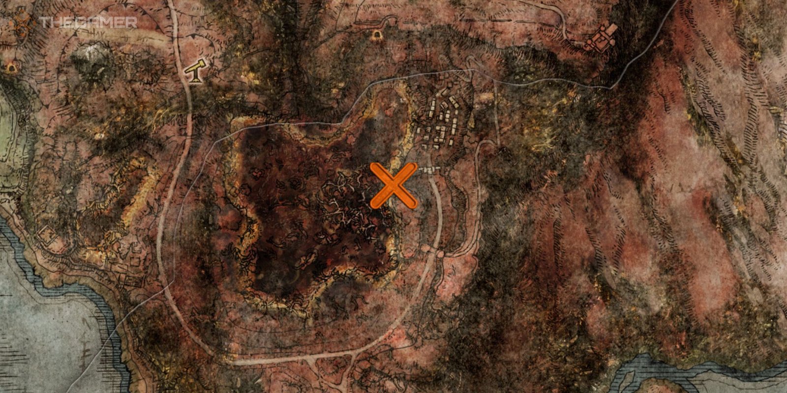 Map showing the location of the Eternal Darkness Sorcery in Elden Ring